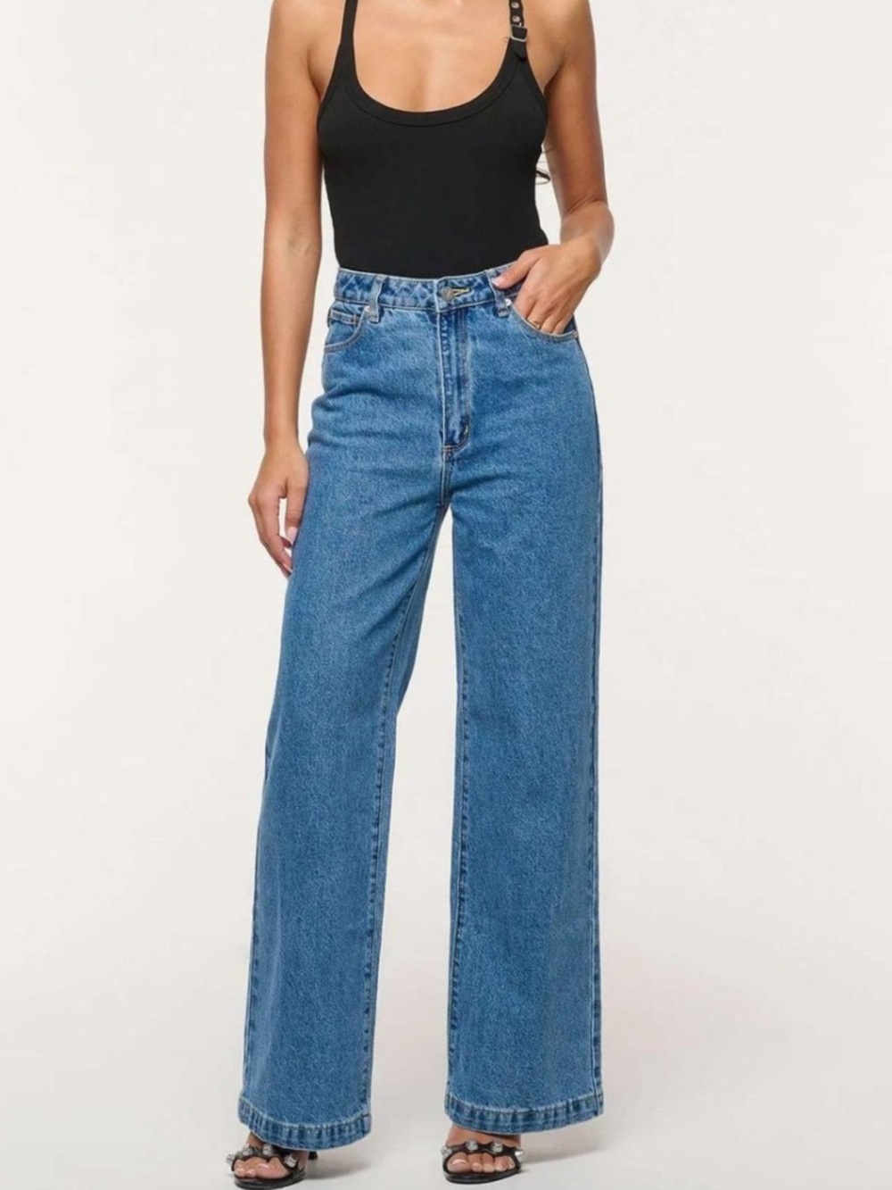 ABRAND High-Rise Wide-Leg Women's Jeans — Blue